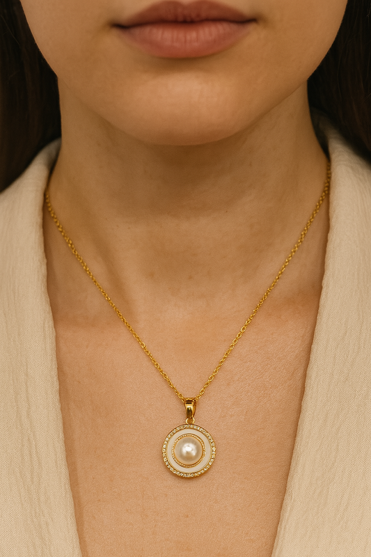 Classic Round Pearl Elegance Combo Set – Necklace, Earrings & Ring
